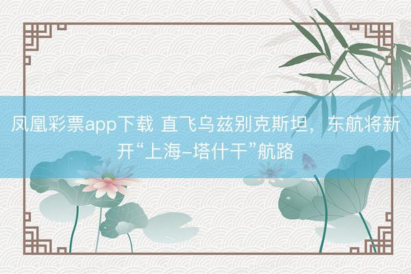 凤凰彩票app下载 直飞乌兹别克斯坦，东航将新开“上海-塔什干”航路